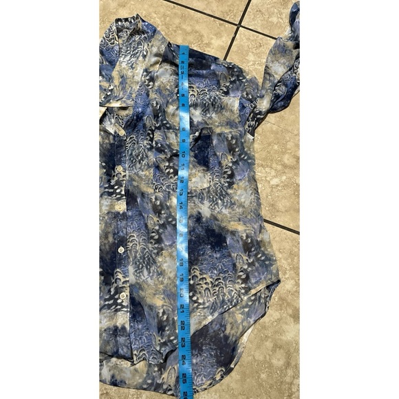 Free People Easy Rider Sheer Chiffon Button Down No Size Tag - Picture 6 of 7